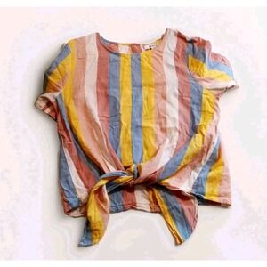 Madewell 100% Cotton Striped Reversible Button-Back Top. Size M / S. Excellent.